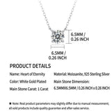 Eternal Heart Moissanite Pendant Necklace 925 Silver Plated in White Gold, 1 Carat Round Cut with V1341-ZY-D5X75L9A-MOISSANITE05CARAT-PREMIUMS925