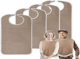 Adult Bibs for Men Women Elderly, Washable Clothing Protector with Debris Trap, Adjustable Closure, V1369-AZ3-W-18939