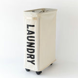 Foldable Laundry Basket Oxford Cloth Easy Install Storage Basket with Mesh Pulleys White V1294-YM0717-3112220061011