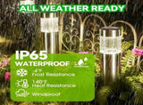 Solar Pathway Lights Outdoor, Stainless Steel Solar Garden Lights, Bright 35LM Warm White LED, Auto V1107-118-31566-SLR-4PACK