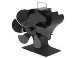 6 Blade Stove Fan Black Self Starting High Temperature Resistant Heat Powered Stove Fan for Home V1294-YM3113220248111-0421