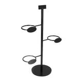 Cup Holder 3 Holes Black Appearance Iron Material Simple Stylish Cup Display Stand for Party V1294-YM0523-3117220076011