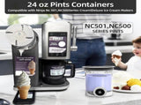 4 Pack creami swirl pints and Lids,NC700 Makers Containers Cups creami accessories Compatible with V1192-AZ-W-9344