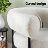 Artiss Armchair Accent Chair Curved Boucle White UPHO-F-ARM-01-TED-WH