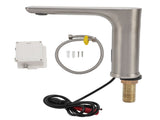 Touchless Electronic Faucet Battery Powered Vertical Bathroom Sink Faucet G1/2 Male Thread Silver V1294-YM0901-3111240259111