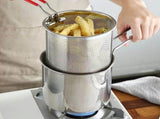 Small Stainless Steel Deep Pot With Wire Strainer Basket Multipurpose Home Cookware For Deep V1369-AZ3-W-14921