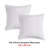 Bianca Pair of Evora White European Pillowcases V442-BCA-PILLOWC-EVORA-WHITE-EU