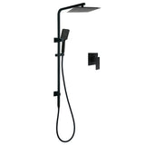 Matt Black Dual Shower Square 10" Rain Head 3 Modes Handheld Brass Silde Rail Mixer Set V1233-C6202BHS002M4CBSS1001BKSQ201B