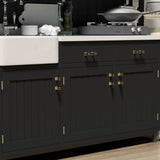 10 Pack Cabinet Pulls, Solid Steel Drawer Handles for Kitchen Cabinets, Matte Black Gold 3 Inch V1188-MS-721-060