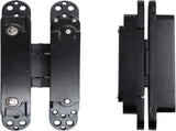 7 Inch Invisible Hinges - Black Pack of 2 - Modern Style - Metallic Finish - Zinc & V1258-DP02-C-100