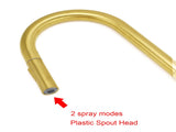 Brushed Gold Round Pull Out 2 Modes Spray Spout Kitchen Sink Tap Laundry Mixer V1233-KRD512BG