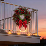 Artificial Christmas Wreath with Red Bow V1142-PB601103592600934