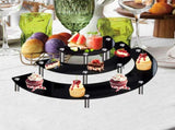 3 Tier Clear Cupcake Stand Risers, 2 Pack Perfume Stand OrganizerHalf Moon Dessert Stand, Acrylic V1369-AZ3-W-01865