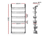 Artiss Over Door Storage Hanger Pantry 6-Tier Metal Hook Hanging Organiser Black OVDS-A-MET01-BK