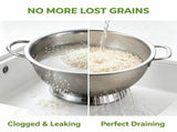 Stainless Steel Mesh Kitchen Strainer, Food Sieve with Riveted Handles and Ring Base for Pasta, V1189-LC-AMZ-00079