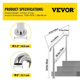 3 Step Railing Stainless Steel Transitional Handrail fit for Level Surface and 1 to 3 Steps V952-BXGLTFS3BDLZ00001V0