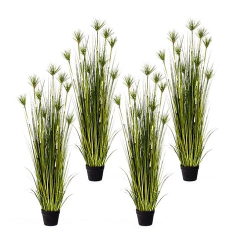 SOGA 4X 150cm Cyperus Papyrus Plant Tree Artificial Green Grass, Home Or Office Indoor Greenery APLANTFH60142X4