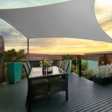 Instahut Shade Sail 3x5m Rectangle 280GSM 98% Grey Shade Cloth SAIL-H-3X5-C-GR