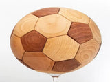 Handcrafted Wooden Football Puzzle 3D Mortise and Tenon Soccer Ball Assembly Kit Solid Teak, V1107-CS-LBSMZQ2