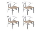 Levede 4x Dining Chairs Wooden Hans White CH1041-2-WHX2