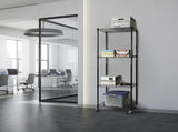 Modular Wire Storage 35x35cm Steel Shelving Black With Wheels For Garage Warehouse Or Kitchen V63-841501