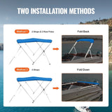 3 Bow Bimini Top Boat Cover, 900D Polyester Canopy with 1" Aluminum Alloy Frame, Waterproof and Sun V952-3GCYZYP6L546NXEX9V0