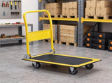 Giantz Platform Trolley Hand Truck Folding Platform Cart 150kg Load Yellow PT-150-OB