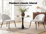 Artiss Dining Chairs Set of 6 Sherpa Boucle White MO-DIN-KJC150-VEL-WHX6