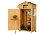 Gardeon Outdoor Storage Cabinet Cupboard Folding Table Tool Organizer Shed Adjustable OSC-CABI-WOOD-TB-NTL