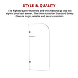700 x 1450mm Frameless Bath Panel 10mm Glass Shower Screen By Della Francesca V63-829961