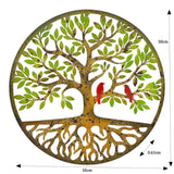 Round Laser Cut Tree Of Life w Roots Birds 52cm V637-71667TRE