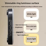 Smart Dual-Mode FillOne-Touch Color Temperature Switching Stepless Dimming, Portable Ring V1106-BGD001