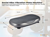 Social Hike 55cm Vibration Plate Machine Full Body Exercise Platform 200W Grey V238-SUPDZ-41072026419280