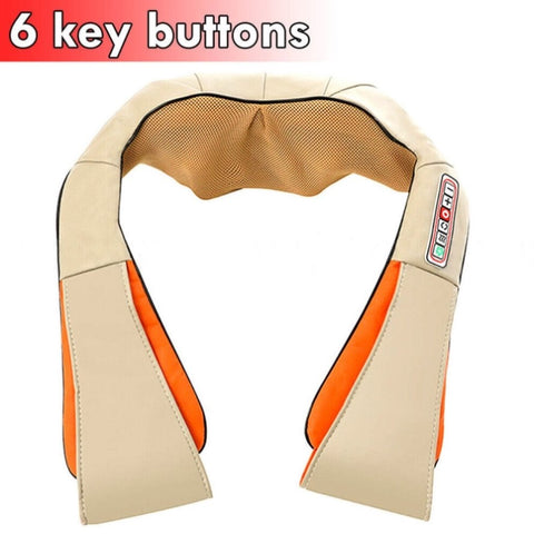 Neck Shoulder Massager Back Body Shiatsu Deep Knead Pain Relief Wrap Car Office Beige V201-W12783206