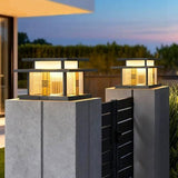 Length 25 cm Outdoor Stainless Steel Post Light, Modern LED Fence Deck Cap Light Lantern Column V1107-124-38201-BLK-25CM