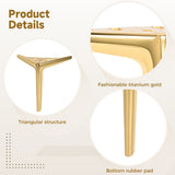 4PCS 6" Brushed Gold Furniture Legs, Heavy Duty Metal Replacement Sofa Cabinet Dresser Legs, Iron V1369-AZ3-W-08655