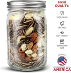 12 Pieces Canning Jars - 480ml Mason Jar Empty Glass Spice Bottles with Airtight Lids and Labels V178-82528