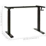 Manual Height Adjustable Standing Desk Frame Hand Crank Black 43_321719
