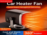 Portable Car Heater Defroster Dehumidifier with 360 Degree Base USB Connector Black, 12V V1188-MS-717-006
