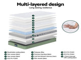 Giselle 25cm Memory Foam Mattress Dual Layer Zipper Cover Cool Charcoal Foam Mattresses Single FOAM-C-MFM-LEAF-H025-S
