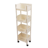 Movable Vertical Shelf PP Essy To Install Save Space Slide Out Utility Cart for Office Bathroom 4 V1294-YM0901-3112230056614
