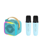 Mini Cat Ear Karaoke Machine Wireless Microphones USB Rechargeable RGB Party - Black - Size 01 V1106-791-05515-BLK-01
