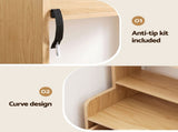Artiss 6 Tiers Bookshelf with 2 Drawer Storage Shelf Pine FUR-L-DS-6T2DR-WD