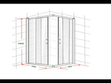 1200 x 900mm Sliding Door Nano Safety Glass Shower Screen By Della Francesca V63-829551