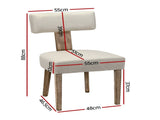 Artiss Dining Chairs Set of 4 Linen Fabric Wooden Beige UPHO-C-DIN-02-FA-BGX4