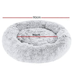 i.Pet Pet Bed Dog Cat 110cm Calming Extra Large Soft Plush Light Charcoal PET-BED-D110-CO