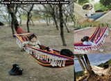 Living Room Hammock with Tassels, Outdoor Folding Camping Hammock for Garden, Patio, V1192-AZ-W-11990