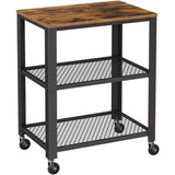 VASAGLE Serving Cart Trolley Rustic Brown V227-9101101024140