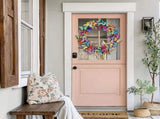 Artificial Butterfly Wreath Outdoor Decorative Welcome Wreath for Front Door Wall Window Spring V1294-YM0523-10337870
