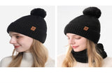 Women's Fashionable Winter 3-Piece Set Knit Hat, Scarf, Gloves. A must-have for outdoor skiing V1265-AU-055-HEI